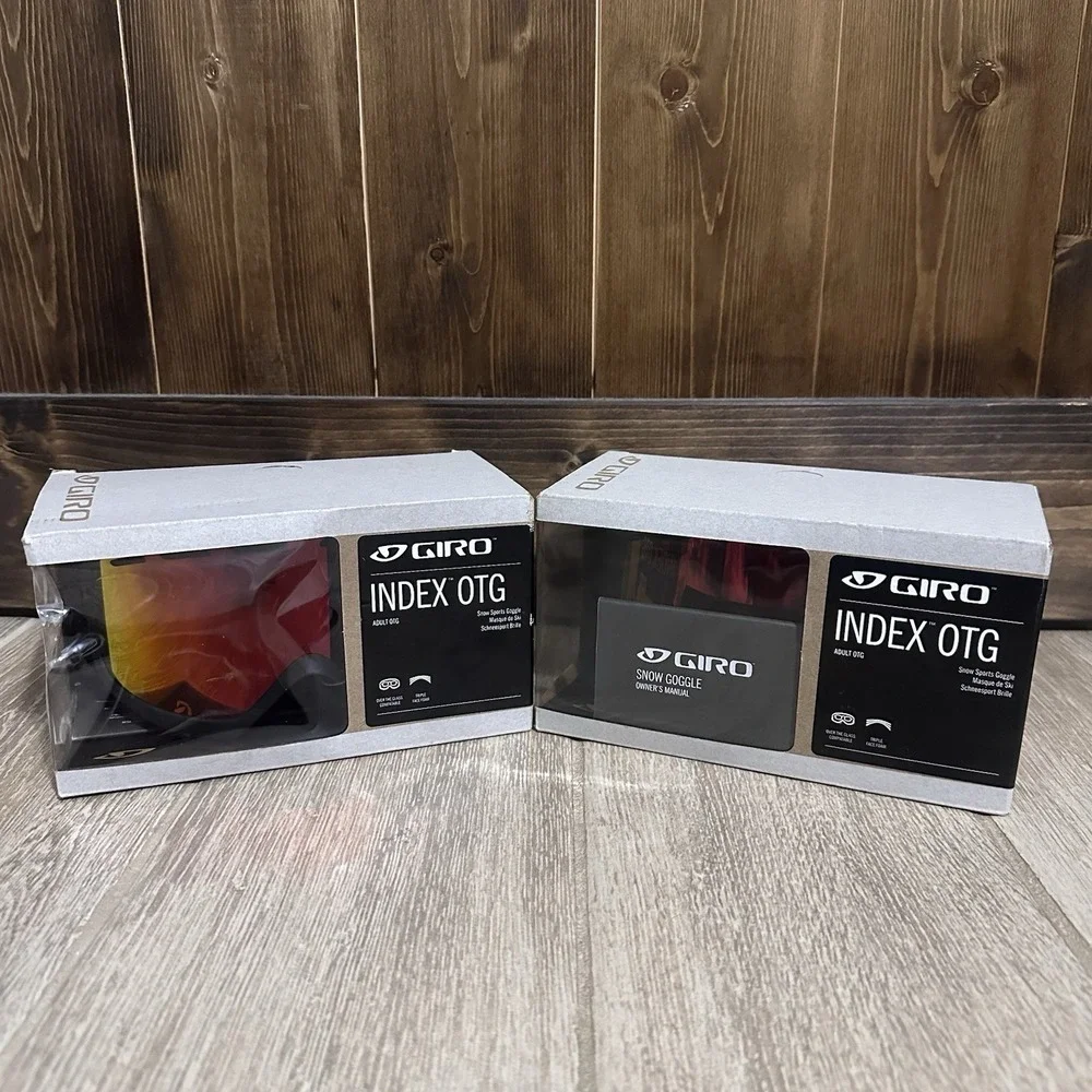 2 Giro Index 2.0‎ OTG Snow Goggles Black Frame Vivid Ember Lens - New with Box